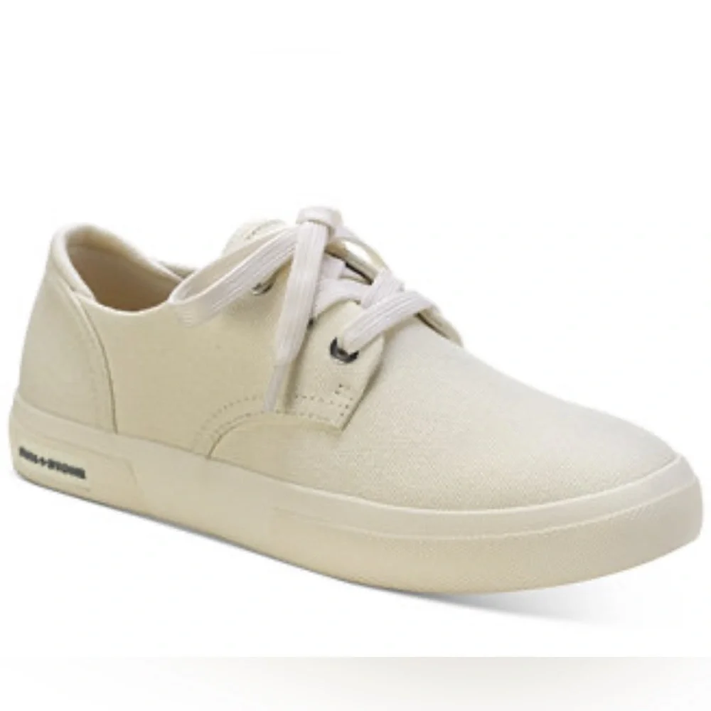 SUN + STONE Mens Ivory Cushioned Kiva Round Toe Lace-Up Sneakers Shoes 9.5 M